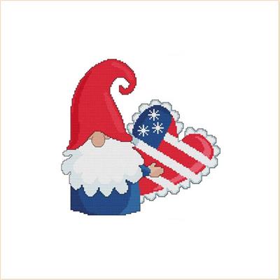 Patriotic Heart Pillow Gnome